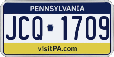 PA license plate JCQ1709