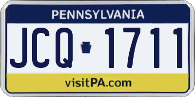 PA license plate JCQ1711