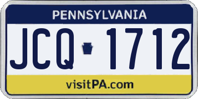 PA license plate JCQ1712