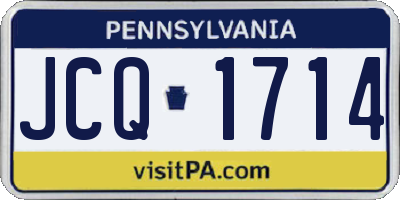 PA license plate JCQ1714