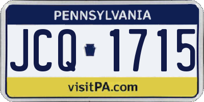 PA license plate JCQ1715