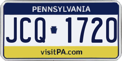PA license plate JCQ1720