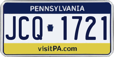 PA license plate JCQ1721