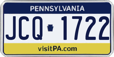 PA license plate JCQ1722