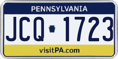 PA license plate JCQ1723