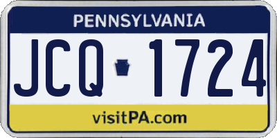 PA license plate JCQ1724