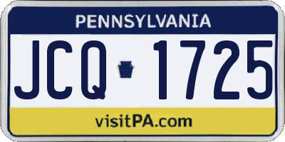 PA license plate JCQ1725