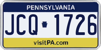 PA license plate JCQ1726