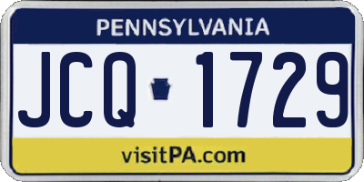 PA license plate JCQ1729