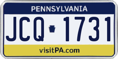 PA license plate JCQ1731
