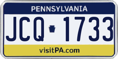 PA license plate JCQ1733