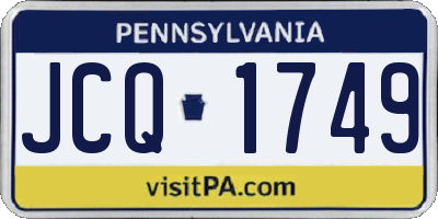 PA license plate JCQ1749