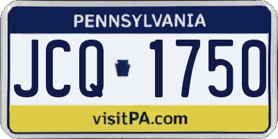 PA license plate JCQ1750