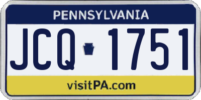 PA license plate JCQ1751