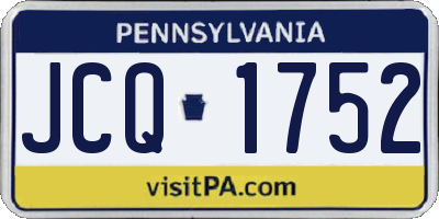 PA license plate JCQ1752