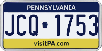 PA license plate JCQ1753