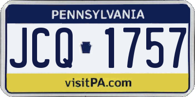 PA license plate JCQ1757