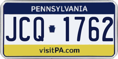 PA license plate JCQ1762