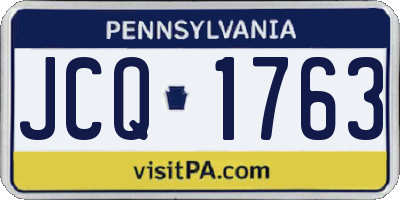 PA license plate JCQ1763