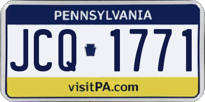 PA license plate JCQ1771