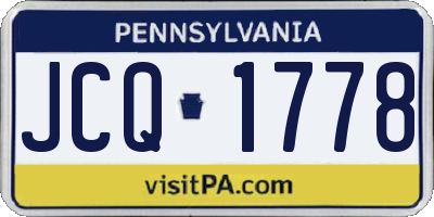 PA license plate JCQ1778