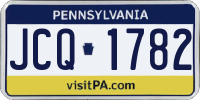 PA license plate JCQ1782