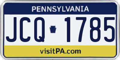 PA license plate JCQ1785
