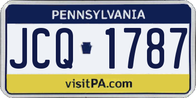 PA license plate JCQ1787