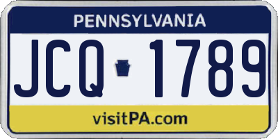PA license plate JCQ1789