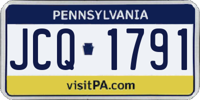 PA license plate JCQ1791