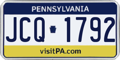 PA license plate JCQ1792