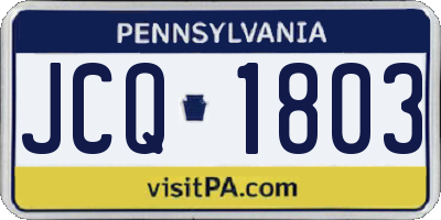 PA license plate JCQ1803