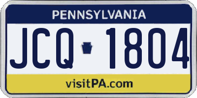 PA license plate JCQ1804