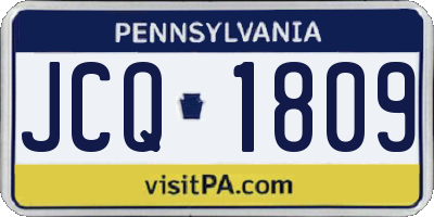 PA license plate JCQ1809