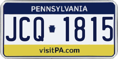 PA license plate JCQ1815