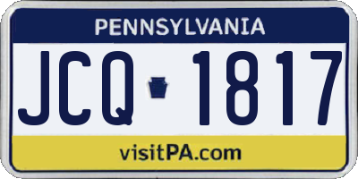 PA license plate JCQ1817
