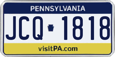 PA license plate JCQ1818