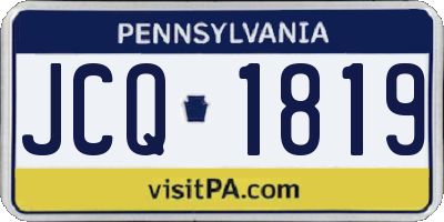 PA license plate JCQ1819