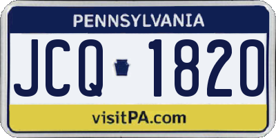 PA license plate JCQ1820