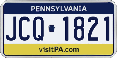 PA license plate JCQ1821