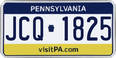 PA license plate JCQ1825