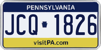 PA license plate JCQ1826