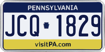 PA license plate JCQ1829