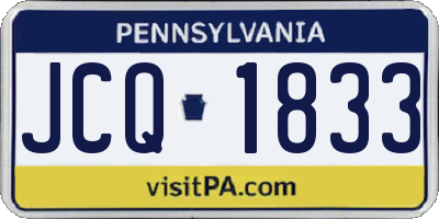 PA license plate JCQ1833