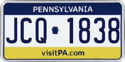 PA license plate JCQ1838