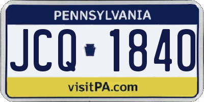 PA license plate JCQ1840