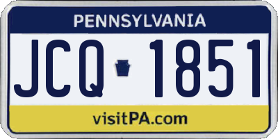 PA license plate JCQ1851