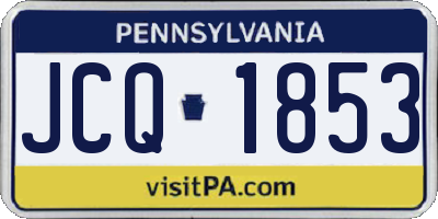 PA license plate JCQ1853