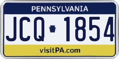 PA license plate JCQ1854