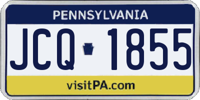 PA license plate JCQ1855